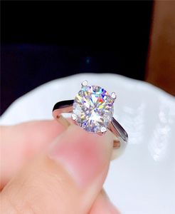 Pierścień Moissanite 05ct 1ct 2CT 3CT VVS Lab Diamond Fine Biżuter