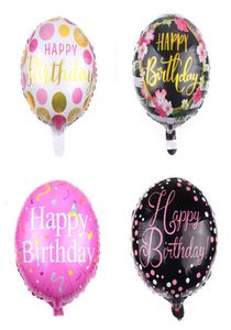 Birthday Party Decor Printed Round Balloons 18 inch Happy Birthday Balloon Aluminium Foil Balloons Kids Toys Inflatable Balloon BH8693319