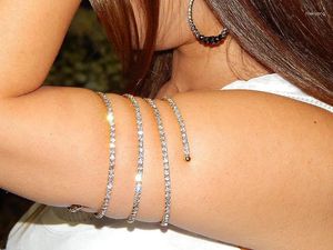 Armreifende Spiralbrautparty Strass -Stretch -Oberarm -Armband Farbe und silberte brasilianische Pulseras Mujer
