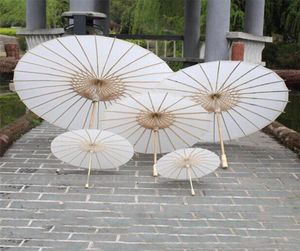 Ślub ślubny Parasols White Paper Parrelas Chińskie mini rzemieślnicze parasol średnica 20304060 cm Wedding Parrelas 20207768774