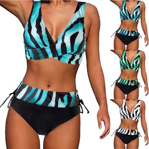 Damskie stroje kąpielowe 2024 Woman Split Wrap Lace Up Hollow Out Bikini Sunflower Bathing Stopits dla kobiet z spodenkami