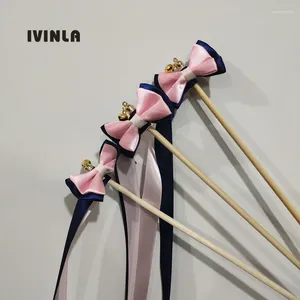 Party Decoration 50st/Lot Navy and Pink Wedding Ribbon Wands With Bow Twirling Streamers Stick