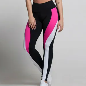 Frauenhosen Taillen Leggings Farbe gemischt Hochdrucken Yoga Dance