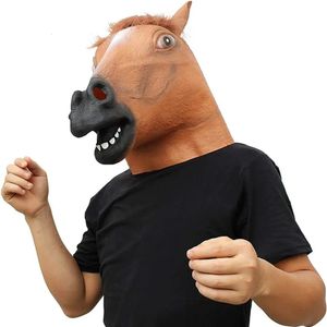 Funny Latex Horse Head Animal Mask Dress Up Prop for Adults Men Masquerade Birthday Year Ano do Carnaval de Páscoa Party 240430