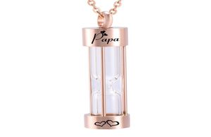 Fashion rose gold Hourglass Urn Necklace Cremation Ashes Memorial Jewelry Transparent Pendants Fill kit Chain9493181