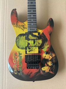 Индивидуальный карлофф Mummy 24 Frets Custom Shop Электрогитара розовая деревянная плата активная пикап бесплатная доставка