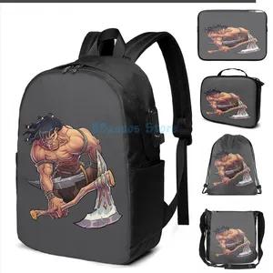 Backpack Funny Graphic Print Conan The Barbarian USB Charge Men School Bags Women Bag Travel Laptop