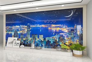 Night City Building Wallpaper Mural Dining Room Living Room Sofa Background Wallpaper1749202