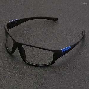 Sonnenbrille hochwertige Computergläser Antistrahlung übergroße bequeme rechteckige Brille Rahmen Unisex Blau Licht