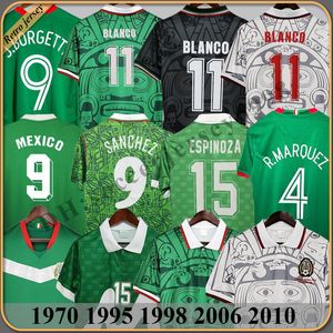 1986 1994 1995 Mexico National Team Mens Retro Soccer Jerseys H. SANCHEZ 1999 2011 2014 BLANCO HERNANDEZ Home Away Football Shirts Short Sleeve Uniforms