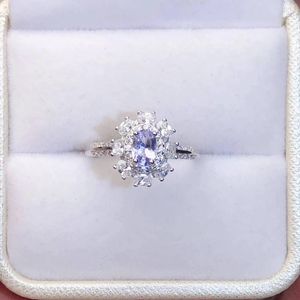 Кластерные кольца прекрасные ювелирные украшения женщина Танзанит Винтажное кольцо для леди подарок с натуральным драгоценным камнем 4 6 мм серебряного знакомства