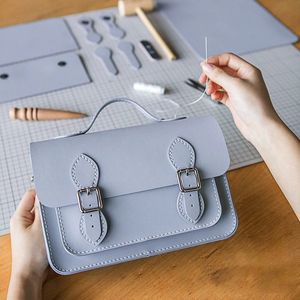 Vintage Cambridge Messenger çanta Bayan Omuz Crossbody Çanta El dikişli Kendi Yapımı DIY Malzeme Çantası Çantalar ve Çanta 240422