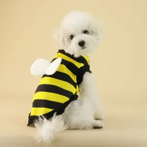 Köpek giyim yüksek kaliteli kumaş evcil hayvan giysileri köpekler için arı temalı kostüm kediler sevimli transformatör tasarımı yumuşak nefes alabilen iki ayak konforu