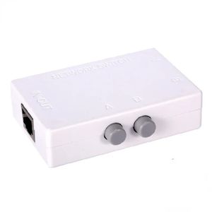 Mini 2 Port RJ45 RJ-45 Network Switch Ethernet Network Box Switcher Dual 2 Way Port Manual Sharing Switch Adapter HUB