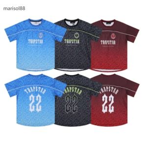 Herren T-Shirts Trapstar Mesh Football Jersey Blue Black Red Men Sportswear T-Shirt Designer Modekleidung 88888