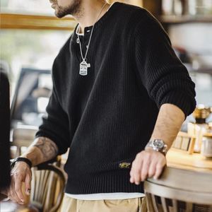 Camisolas masculinas Maden Amekaki Tertical Stripe Pullover Tooling