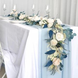 Decorative Flowers Yan 1.8M Artificial Table Garland Greenery With Country Wedding Floral For Runner Centerpieces Decor