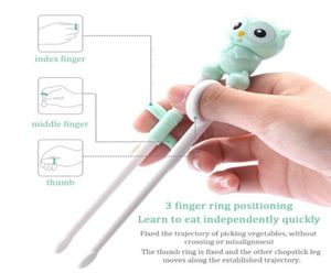 Chopsticks 1Pair of Green Pink Cute Cubs Learning Training Barn Barn Kinesiska gåvor Kök Tillbehör9167189