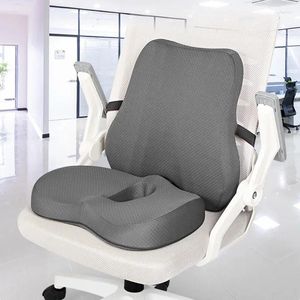 Pillow Memory Foam Seat Back Waist Support Set Orthopedic Ergonomic Coccyx Relief Hip Lumbar Pad For Car Office Chair