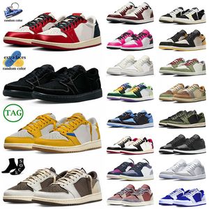 1s Low Mens Jumpman 1 Basketball Shoes Ts Golf Olive Reverse Mocha Black Phantom UNC Bred Fragment Travis Cactus Jack Womens Sneakers Trainers Size 13