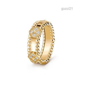 Süße Kleeblinge Ringe Kaleidoscope Ring weiblicher Design Sinn Mode Fashion Einfacher Klee Schmuck vor Roségold O0AB