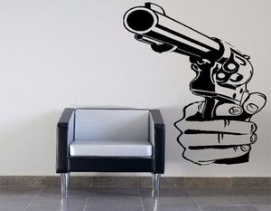 2017New Gun Shooting Wall Art Sticker Decal Diy Home Decored Decor Wall Mural Demourtable Bedroom Sticker DIY2604732