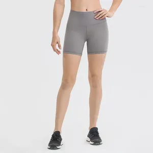 Garnitury męskie cytryny wyrównaj kobiety wysoko talia sportowe spodnie 4 cali oddychające szybkie suche ćwiczenie fitness trening jogi szorty rowerowe