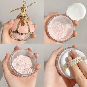 Large Capacity Ballet Small Gold Statue Finishing Powder Waterproof Sweatproof Makeup Long Lasting Oil Control Women Face 240426