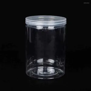 保管ボトルは透明な密閉缶ポータブル円形のバケツ蓋プラスチックフードジャーグレードキャニスターコンテナ付き