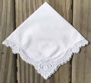 12 PCS handkerchief White soft 100 cotton Wedding Handkerchief Elegant Embroidered crochet lace For7810328