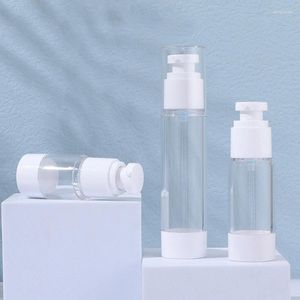 Storage Bottles 15ml 30ml 50ml Clear Airless Cosmetic Cream Pump Bottle Travel Size Dispenser Makeup Container For Gel Lotion Refillable