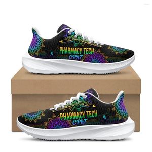 Casual Shoes INSTANTARTS Boho Style Pharmacy Tech Print Women's Non Slip Mesh Wear Resistant Classic Running Lady Tennis