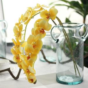 2pcs pu orchids Большой размер латекской орхидеи искусственные настоящие прикосновения Phalaenopsis для свадебных центральных центров Домашние декоративные фальшивые цветы8926839