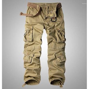 Calça masculina cargo de moda masculino largura as calças de algodão jogadores de algodão Camuflagem militar roupas de hip hop plus size de fundo