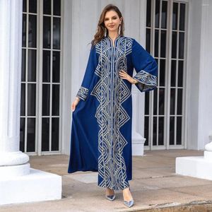 Roupas étnicas Mulheres elegantes bordados de lantejoulas abaya long Dress Muslim Evening Oriente Médio Dubai Loose