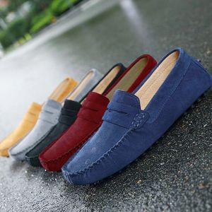 Handmade Casual Suede Men Genuine Fashion Leather Loafers Moccasins Slip On Mens Flats Male Driving Shoes 2 64 s