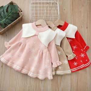 Girl Dresses Girls Thick Autumn Winter Children Knitted Dress Sweater For Baby Clothes 1 To 5 Years Kids Christmas Party Costume 2024