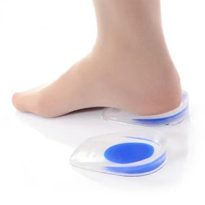 Neue 1pair Weiche Silikon -Gel Einlegesole für Fersenspurs Schmerz Fußkissen Fußmassagel Pflege halbe Heel -Insohlenkissen Höhe für Fersenschmerzen erhöhen