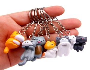 6pc Natsume039s Livro de amigos Cat Keychains Keyring Car Saco de joias de moda pendente de moda Acessórios para a cadeia de anel3288381