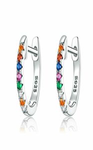 Fashion European 925 Sterling Silver Colorful Zircon Hoop örhängen Huggie för kvinnor som säljer58957639457504