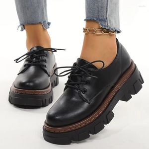 Casual Shoes Black Platform Women's Lace Up Lolita Shoe Japanese Style Ladies Mary Jane Vintage College Student Women Low Heel Flats