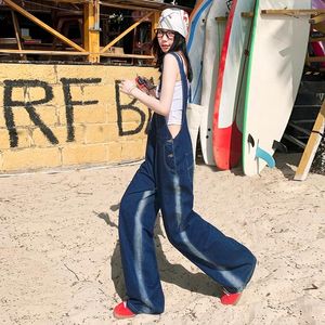 Kvinnors jeans koreanska fashionstrap byxor kvinnor lossar passande rak gradient färgålder minskar ungdom och vitalitet versatiledenim rem