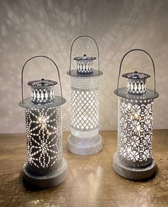 Hollow Wind Lanterns Iron Craft Hollow Decorative Candlestick LED Candle Lights Diy Festival Party Home Decor Sea Ship EWA40291702143