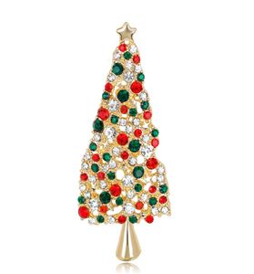 High Quality Christmas Tree Brooches Pins With Crystal for Women Men Children Merry Xmas Gift Rhinestone Badge Whole Fashion J3824064