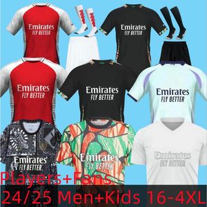 16-4xl 24 25 Saka Arsen Soccer Jerseys Smith Rowe G.Jesus Saliba Fãs Jogador Versão odegaard Martinelli 23 24 Nketiah Kits de futebol Camisa masculina garotos dos garotos