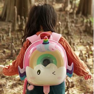 Mochila do jardim de infância para meninos meninas bebês respiráveis Rainbow Donut Cartoon Animal