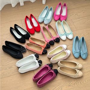 New Cloth Round-toe Bow Ballet flats Women's loafers flats Bowtie Dress shoes slip on shoe Luxury designer shoe Flat heel sandal Vacation Boatshoes womens