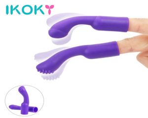 Ikoky gspot finger ärm dansfinger vibratornippel massager sexleksaker för kvinnor klitoris stimulering kvinnlig onanator s10181738997