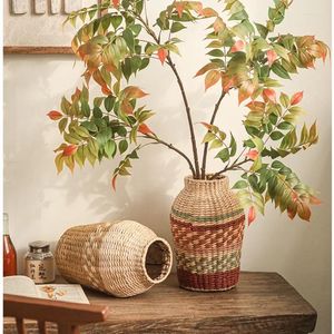Vaser hemvist vardagsrum torkat vas gräs vävt blomma flaska rund magmodellering dekoration utsökt praktisk växt