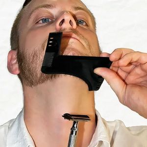 Nya 2024 män skägg mall stylingtool dubbelsidig skäggformning kamsköte skönhet verktyg rakar hårborttagning rakkniv verktyg för män 1. skägg